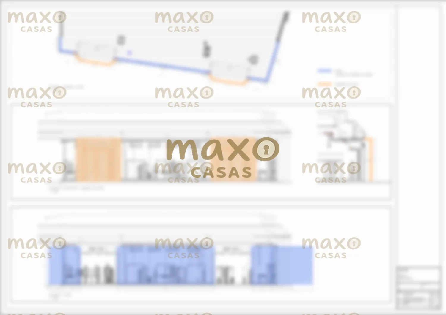 Documento de obra protegido com blur e watermark MAXO Casas